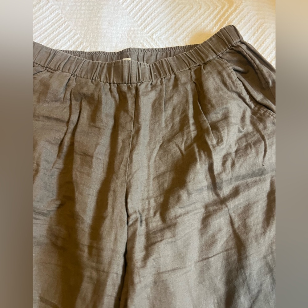 Eileen Fisher - Elastic Waist 100% Organic Cotton Pants - Picture 2 of 4